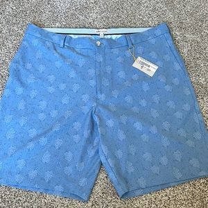 Peter Millar blue patterned hybrid shorts size 38 performance short